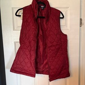 Lands' End Women's Burgundy Quilted Vest